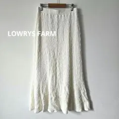 【LOWRYSFARM】フクレジャガードフレアスカート　ホワイト