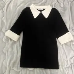 INGNI 襟付きリブニット半袖トップス