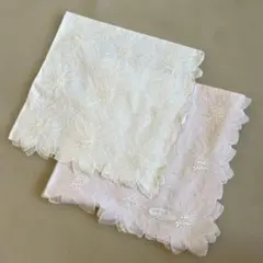 日本製‼️Am-Marie アン・マリー 刺繍ハンカチ 2枚セット 花柄のサムネイル