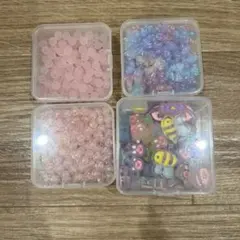 ハンドメイド用 ビーズパーツセット 4ケース