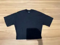 UNIQLO ブラック クロップドTシャツ 半袖　ユニクロ　レディース