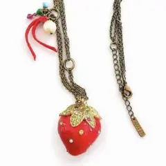 ⭐激レア⭐ANNA SUI イチゴモチーフ くま ネックレス ラインストーン 