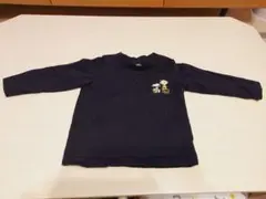 スヌーピー刺繍 黒長袖Tシャツ　90㎝