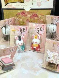 最終価格『ひなまつり　ひなうさぎ』ミニオブジェ7点セット　桃の節句　置物