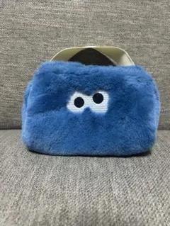 Cookie Monster ファーポーチ バッグ ブルー