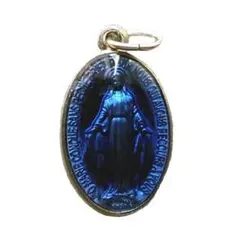 奇跡のメダイ ブルー・シルバー カラーチャーム Ｍサイズ