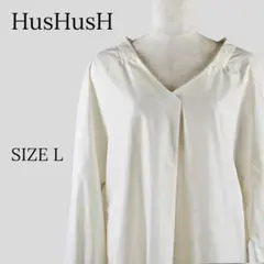 HusHusH 長袖 ブラウス バックロング オフホワイト Lのサムネイル
