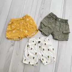 半ズボン3点セット（イエロー、カーキ、ホワイト）