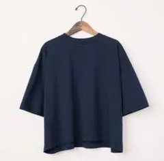 Kurihara harumi 半袖モックネックTシャツ 　ネイビーのサムネイル