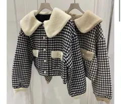 ems excite レトロガール レディース ボアバイカラージャケット