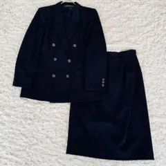 ブルックスブラザーズ 11号 L スカートスーツ セットアップ ダブル ネイビー