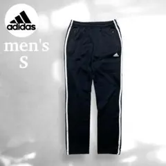 アディダス　トラックパンツ　メンズ　S ブラック　刺繍ロゴ　パフォーマンスロゴ