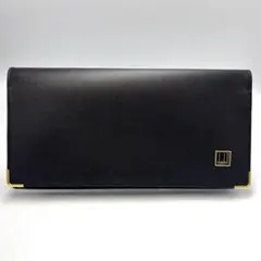 dunhill ダンヒル 長財布 ブラック レザー ゴールドロゴ 二つ折り財布のサムネイル