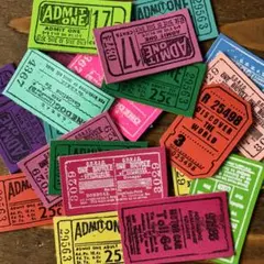 ビンテージ革タグ　レザータグ　アメリカンチケット20枚　カラフルセット