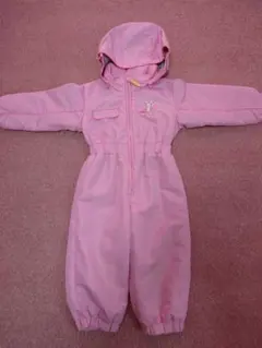 子供用ピンクフード付きジャンプスーツ