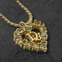人気✨ Dior ネックレス CD ロゴ ラインストーン 希少 刻印 2143