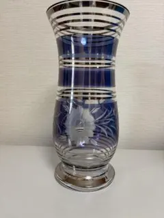 週末限定お値下げBOHEMIA ボヘミア　花瓶　ガラス　フラワーべース　パープル