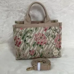 極美品 フェイラー ショルダーバッグ ラナンキュラス 2way カゴ 花柄