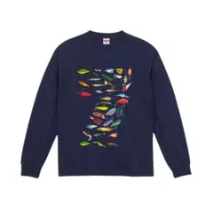 『f7』 XL プレミアム ロングスリーブ Tシャツ ネイビー 釣り　ルアー