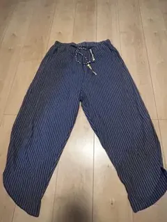 ストライプ柄 イージーパンツ ウエスト紐付き