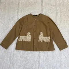 Ne-net レディース ブルゾン M 犬 ポケット 可愛い ブラウン コットンのサムネイル