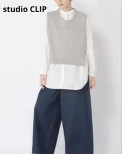 ☆studio CLIP☆5ゲージニットベスト＆シャツセット