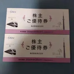東武鉄道■株主ご優待券　有効期限2026年6月30日　2冊