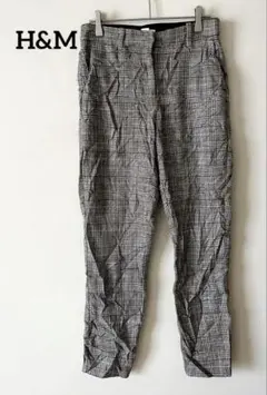 H&M チェック柄　カジュアルパンツ テーパード 38（M相当）美脚　着回し抜群