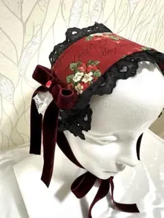 いちご柄ヘッドドレス