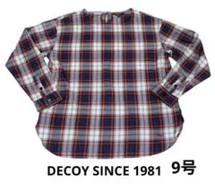 【DECOY】チェック柄 ネルシャツ 長袖 レッド ブルー ホワイト 9号