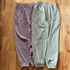 140 ズボン　まとめ売り　ボトムス　薄手　無地　パープル　グリーン