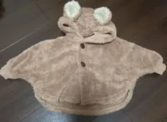 クマ耳付きフードのフリースアウター