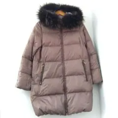 ナノユニバース 西川ダウン ロングダウンジャケット ラクーンファー S ダウン