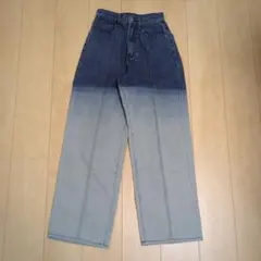 【GRL】グラデーションデニムワイドパンツ（Sサイズ）センターシーム 美脚のサムネイル
