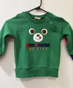 MIKIHOUSE クマ トレーナー 90cm グリーン ミキハウス ベビー