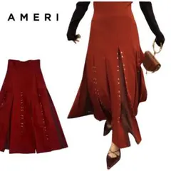 【AMERI】CHASM SCREEN SKIRT/スタッズプリーツスカート