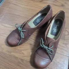 あしながおじさん レースアップシューズ ブラウン 24cm