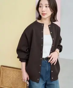 限定展開　スナップ ボタン ニット カーディガン