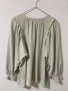 ライトグリーン バルーンスリーブ シャツ　レプシィム LEPSIM 2WAY