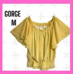 [GORGE] オフショルダー　シアー　フリル　ブラウス　サマートップス　無地