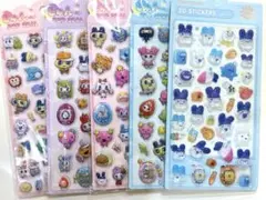 5枚セット⭐️たまごっち ぷくぷくシール＋立体シール