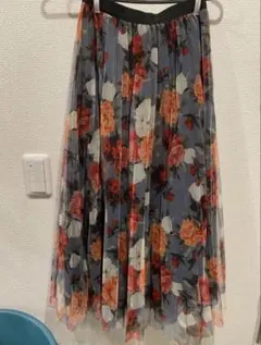 axes femme 花柄フレアロングスカート M