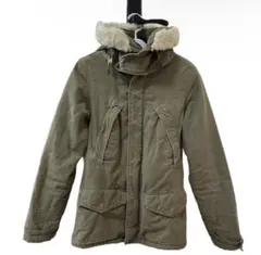 デニムアンドダンガリー カーキ ファー ミリタリー ロング コート アウター