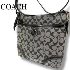 人気✨COACH コーチ PVCレザー シグネチャー ショルダーバッグ ブラック