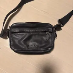 COACH コーチ　ブラックレザー ショルダーバッグ