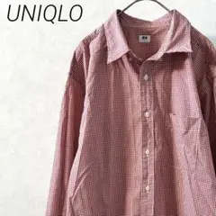 UNIQLO エクストラファインコットンブロードチェックシャツ ポケット 大きめ