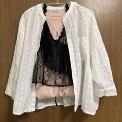 スタジオクリップ studio CLIP 刺繍レースブラウス 白 カットワーク