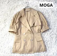 MOGA モガ 日本製 ダブルブレスト コットンジャケット ベージュ 9号相当のサムネイル