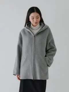 新品 yori ライトフーテッドジャケット ミント アウター ショート 