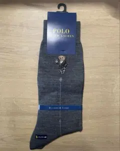 日本製　ポロラルフローレン　メンズ靴下　ポロベア　ビジカジ　グレー